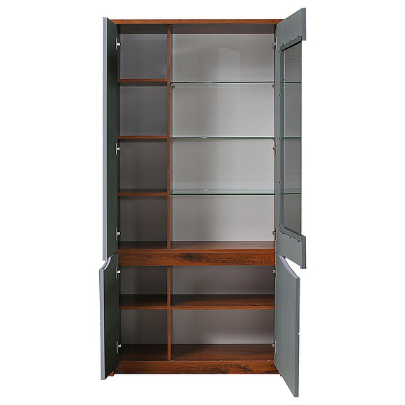 Шкаф «Монако» П6.528.0.05, Основной материал: МДФ+ПВХ, Цвет: Дуб Саттер+Серый Мокко