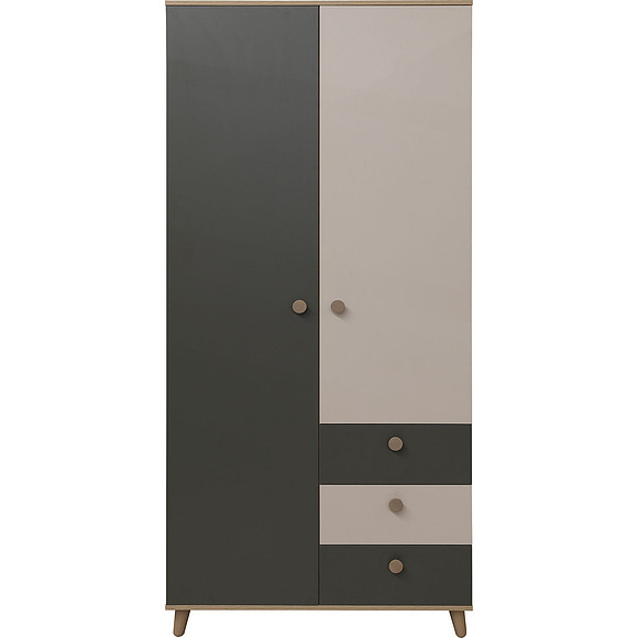 Шкаф для одежды «Вена» П6.115.1.01, Основной материал: ЛДСП, Цвет: Базальт + Персидский жемчуг - Гикори Кингстон (6T3A3924-kopiya.jpg) Шкаф для одежды «Вена» П6.115.1.01, Основной материал: ЛДСП, Цвет: Базальт + Персидский жемчуг - Гикори Кингстон