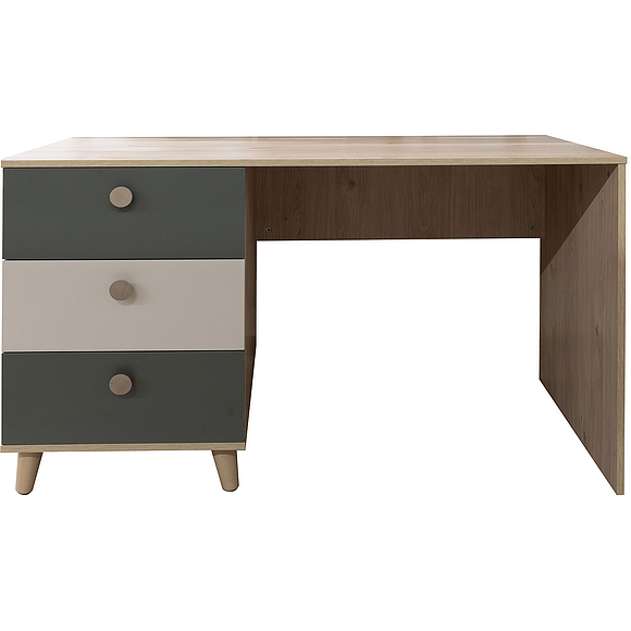 Стол письменный «Вена» П6.115.2.03-01, Основной материал: ЛДСП, Цвет: Базальт + Персидский жемчуг - Гикори Кингстон