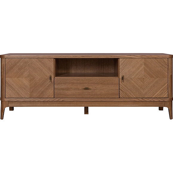 Тумба ТВ «Армани» П1.135.0.10, Основной материал: массив (сращенный мебельный щит) дуба, Цвет: Дуб альпийский