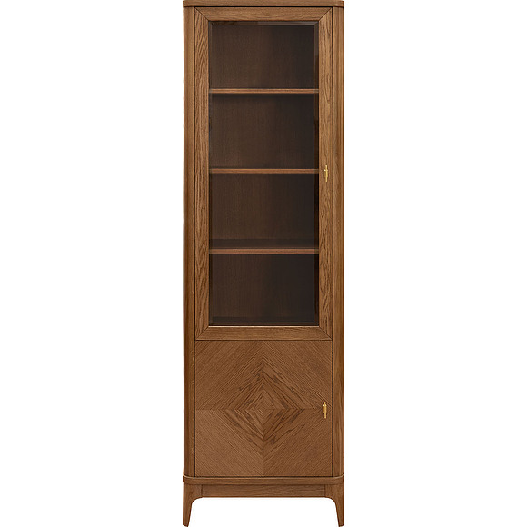 Шкаф-витрина «Армани» П1.135.0.23-01, Основной материал: массив (сращенный мебельный щит) дуба, Цвет: Дуб альпийский