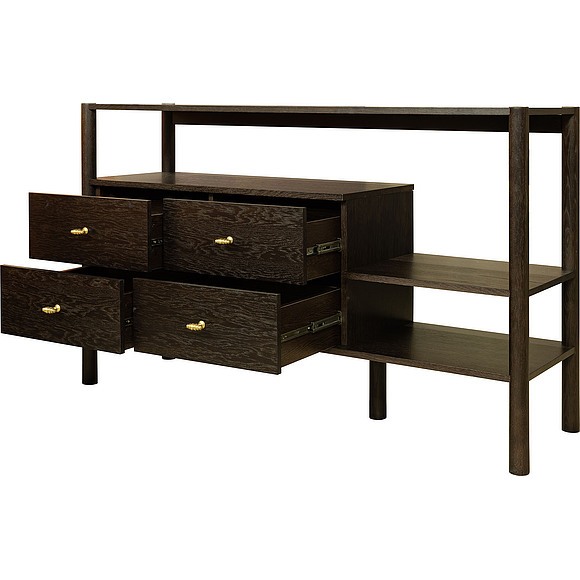 Тумба «Гамбург» БМ2.781.0.04, Основной материал: МДФ, облицованная шпоном дуба, Цвет: Венге