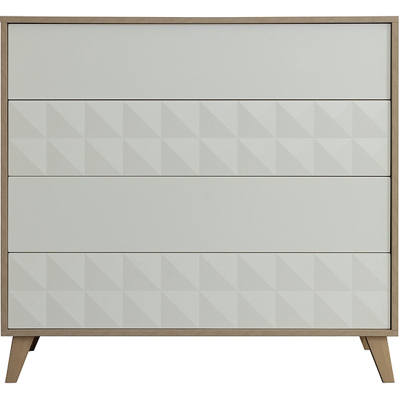 Комод «Тринити» П6.114.1.02, Основной материал: ЛДСП+МДФ, Цвет: Ваниль + Гикори Кингстон