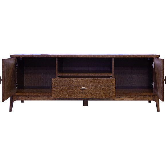 Тумба ТВ «Армани» П1.135.0.10, Основной материал: массив (сращенный мебельный щит) дуба, Цвет: Черешня