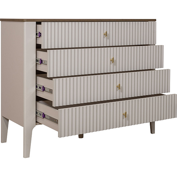 Комод «Шарли» П6.116.1.02, Основной материал: МДФ, Цвет: Шарли керамика + Жемчужный сатин