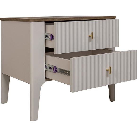 Тумба прикроватная «Шарли» П6.116.1.04, Основной материал: МДФ, Цвет: Шарли керамика + Жемчужный сатин