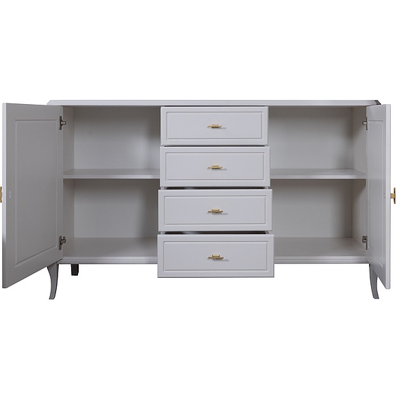 Тумба «Нокс» П4.988.1.07, Основной материал: массив дуба, Цвет: Белый матовый