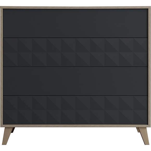 Комод «Тринити» П6.114.1.02, Основной материал: ЛДСП+МДФ, Цвет: Антрацит + Гикори Кингстон