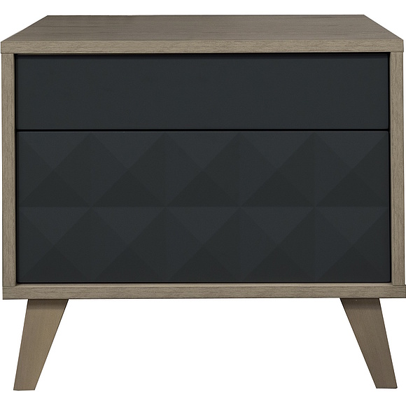 Тумба прикроватная «Тринити» П6.114.1.04, Основной материал: ЛДСП+МДФ, Цвет: Антрацит + Гикори Кингстон