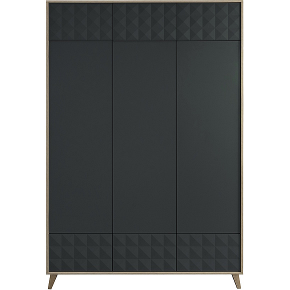 Шкаф для одежды «Тринити» П6.114.1.01, Основной материал: ЛДСП+МДФ, Цвет: Антрацит + Гикори Кингстон