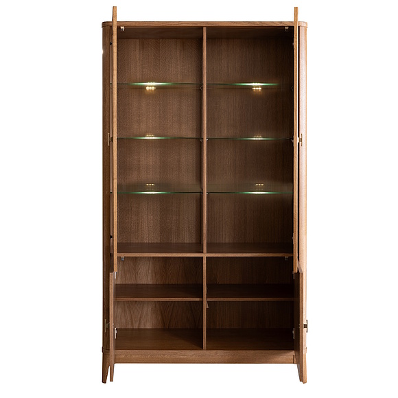 Шкаф-витрина 2д «Армани» П1.135.0.21, Основной материал: массив (сращенный мебельный щит) дуба, Цвет: Дуб альпийский