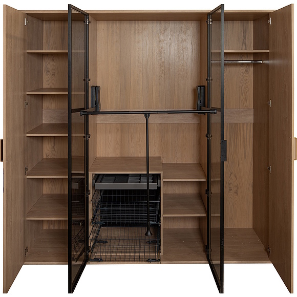 Шкаф для одежды 4д «Поинт» БМ2.665.1.08-01, Основной материал: ЛДСП, Цвет: Дуб мадура