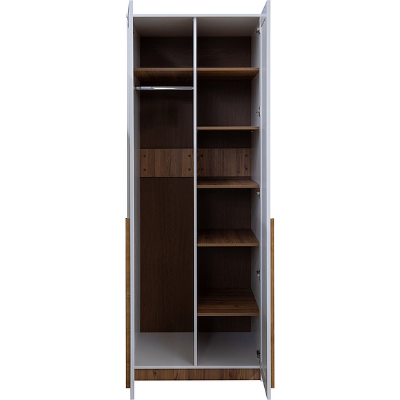 Шкаф для одежды 2д «Порта» П7.061.1.18, Основной материал: ЛДСП+МДФ, Цвет: Белый + Кедр Орегон