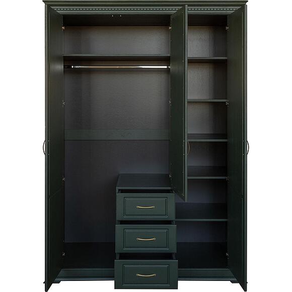 Шкаф для одежды 3д «Верди Классик» П3.0487.1.25 - Только онлайн, Основной материал: массив дуба, Цвет: Грин