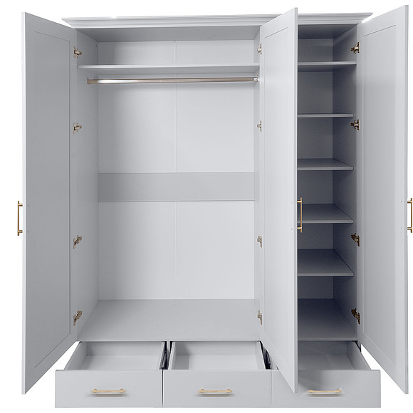 Шкаф для одежды 3Д «Сати» П7.057.1.16, Основной материал: ЛДСП, Цвет: Белый