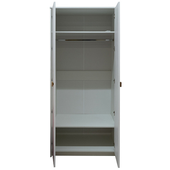 Шкаф для одежды 2д «Этна» БМ2.784.1.05, Основной материал: массив сосны, Цвет: белый воск + темпо