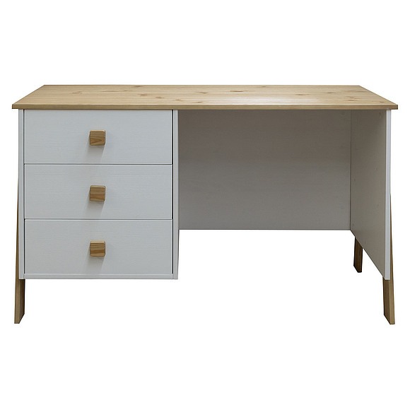 Стол письменный «Этна» БМ2.784.1.02, Основной материал: массив сосны, Цвет: белый воск + темпо