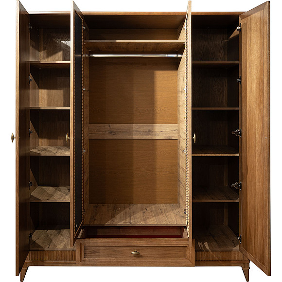 Шкаф для одежды 4д «Калипсо» БМ2.785.1.09-01, Основной материал: массив дуба, Цвет: Табак