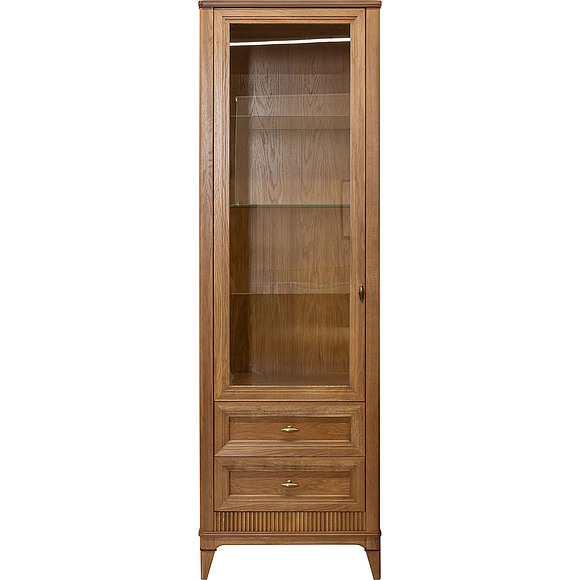 Шкаф-витрина «Калипсо» БМ2.785.0.01-01, Основной материал: массив дуба, Цвет: Табак