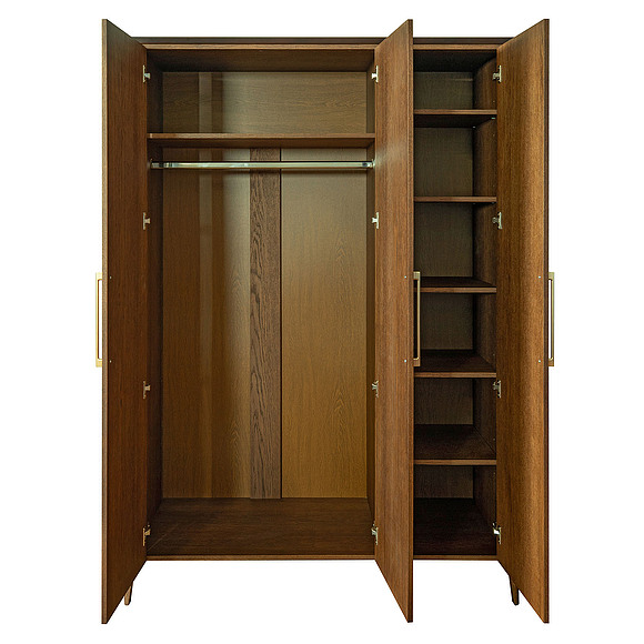 Шкаф для одежды 3д«Оквуд» П3.142.1.12, Основной материал: ДСП, облицованная шпоном дуба, Цвет: Карамель