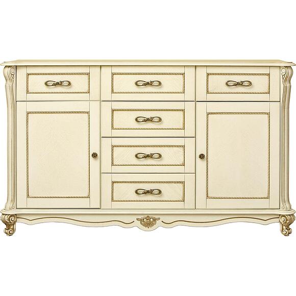 Тумба «Алези» П1.350.0.03 (П350.03), Основной материал: массив дуба, Цвет: Слоновая кость с золочением