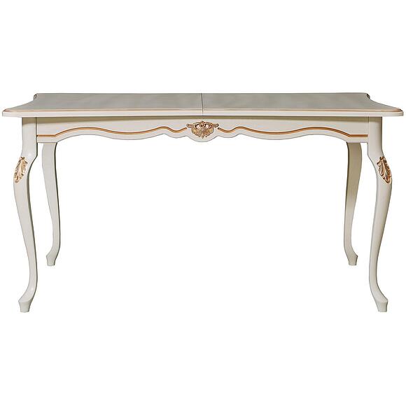 Стол обеденный «Алези» П1.350.4.06 (П353.06), Основной материал: массив дуба, Цвет: Слоновая кость с золочением