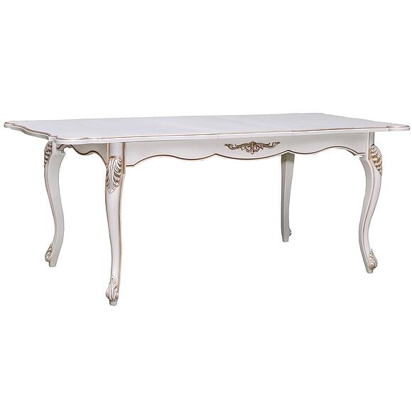 Стол обеденный «Алези» П1.350.4.08 (П353.08), Основной материал: массив дуба, Цвет: Слоновая кость с золочением