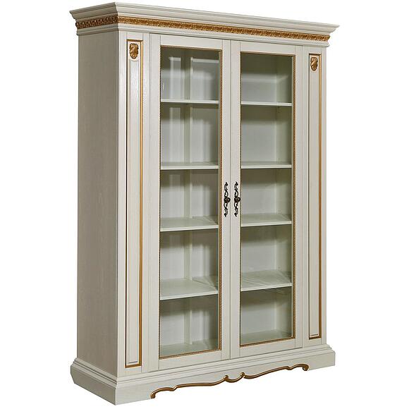 Шкаф «Милана 5/1» П4.265.2.04(396.04), Основной материал: массив дуба, Цвет: Слоновая кость с золочением (shkaf_milana_5-1_p396_04_slon_kost_zoloto_2.jpg) Шкаф «Милана 5/1» П4.265.2.04(396.04), Основной материал: массив дуба, Цвет: Слоновая кость с золочением