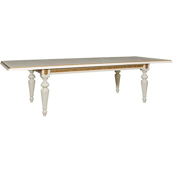 Стол «Милана 1РД» П4.265.0.23(390.01), Основной материал: МДФ+шпон, Цвет: Слоновая кость с золочением