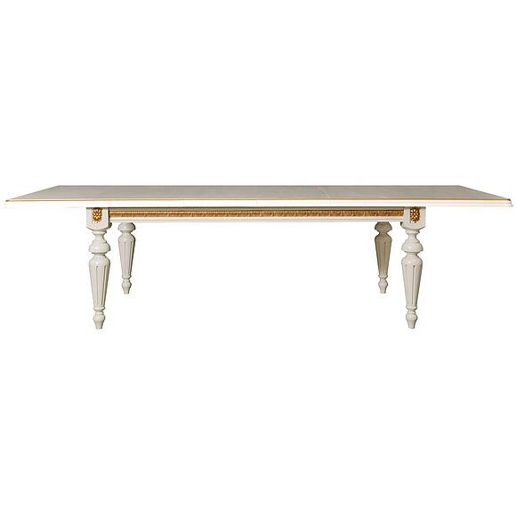 Стол «Милана 1РД» П4.265.0.23(390.01), Основной материал: МДФ+шпон, Цвет: Слоновая кость с золочением