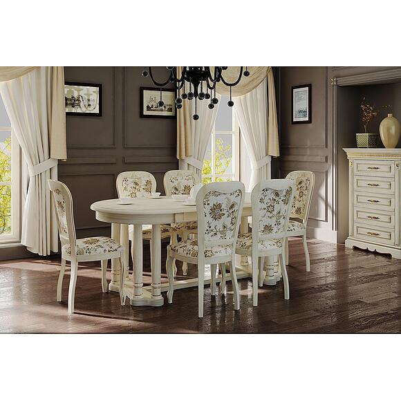 Стол обеденный «Атлант» П4.191.4.01 (П191.01), Основной материал: МДФ+шпон, Цвет: Слоновая кость