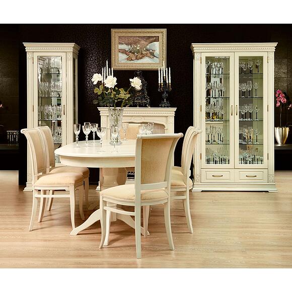 Стол обеденный «Верди» П4.487.4.13 (П106.06-01), Основной материал: массив дуба, Цвет: Слоновая кость (Verdi_Lux_P106-06-01--8012_slon_kost.jpg) Стол обеденный «Верди» П4.487.4.13 (П106.06-01), Основной материал: массив дуба, Цвет: Слоновая кость