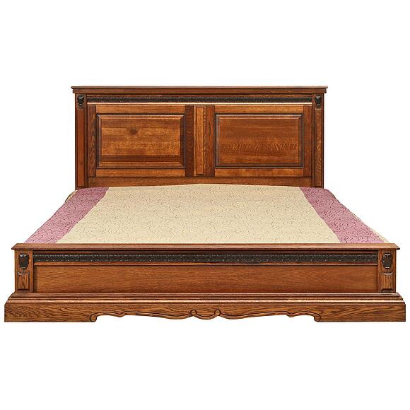 Кровать двойная «Милана» низкое изножье, Основной материал: массив дуба, Цвет: Черешня, Механизм трансформации: без механизма, Спальное место: 2000x1600 мм, Размер: 2197х1772х1035