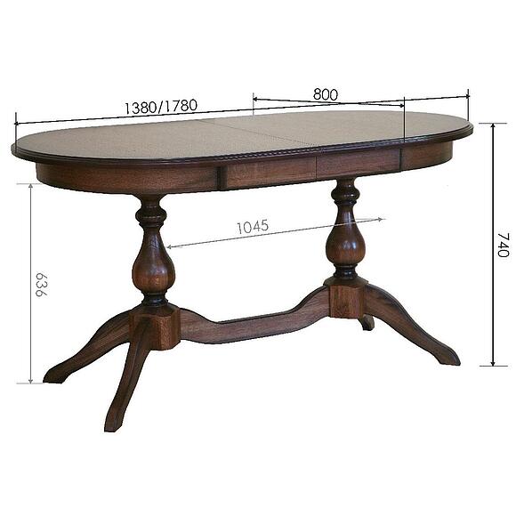 Стол обеденный «Верди» П4.487.4.16 (П106.16), Основной материал: массив дуба, Цвет: Дуб рустикаль с патинированием