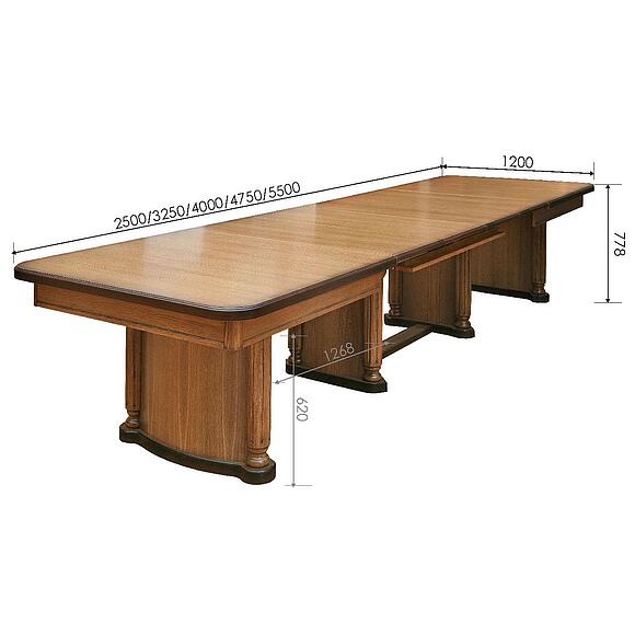 Стол обеденный «Гранд» П4.332.4.02 (332.02), Основной материал: МДФ+шпон, Цвет: Дуб рустикаль с патинированием