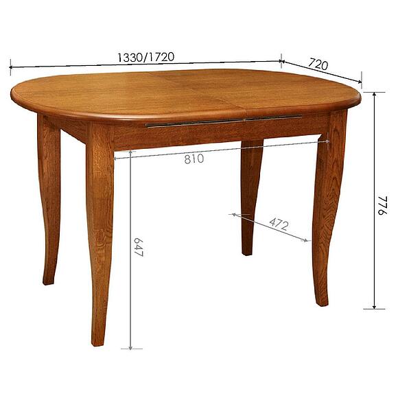 Стол обеденный «Альт» П4.490.4.07 (П285.07), Основной материал: МДФ+шпон, Цвет: Дуб рустикаль с патинированием