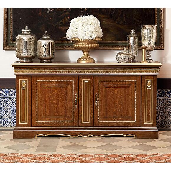 Тумба «Милана 2/1с» П4.265.0.21(265.21с), Цвет: Черешня с золочением (Milana_2_1sP265_21S_Chereshnya_s_zolocheniem.jpg) Тумба «Милана 2/1с» П4.265.0.21(265.21с), Цвет: Черешня с золочением