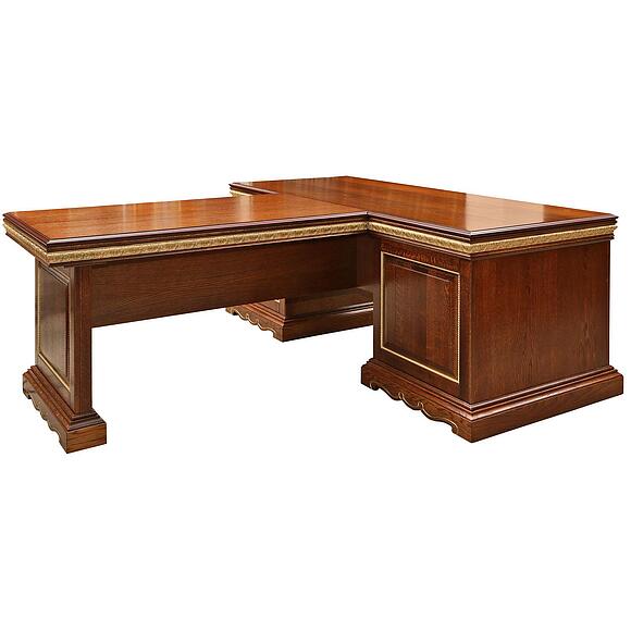 Стол «Милана 2П» П4.265.2.02(396.02), Основной материал: массив дуба, Цвет: Черешня с золочением