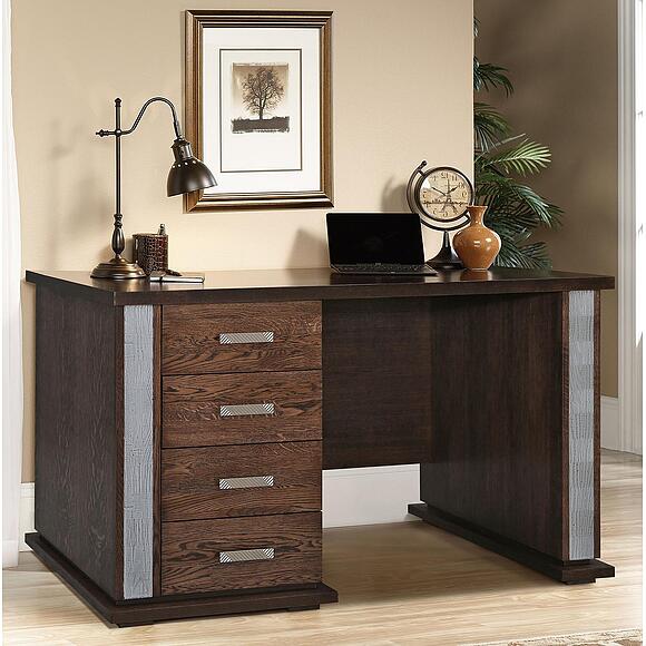 Стол письменный «Тунис» П6.343.2.25-01 (П343.25Ш), Основной материал: ДСП+шпон, Цвет: Венге с серебром