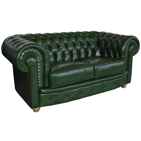 2-х местный диван «Честерфилд» (22), Основной материал: натуральная кожа, Группа ткани: 150 группа