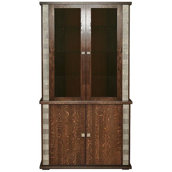 Шкаф 2д «Тунис» П6.343.0.17 (П343.17Ш), Основной материал: массив дуба, Цвет: Венге с серебром