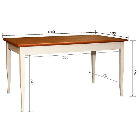 Стол обеденный «Альт» П6.490.4.21 (П490.21), Основной материал: ДСП+шпон, Цвет: Слоновая кость+медовый