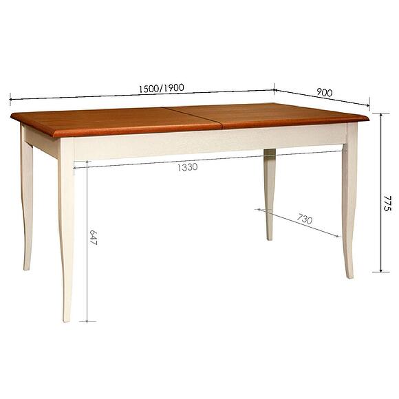 Стол обеденный «Альт» П6.490.4.22 (П490.22), Основной материал: ДСП+шпон, Цвет: Слоновая кость+медовый