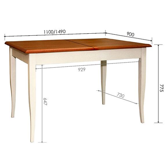 Стол обеденный «Альт» П6.490.4.23 (П490.23), Основной материал: ДСП+шпон, Цвет: Слоновая кость+медовый