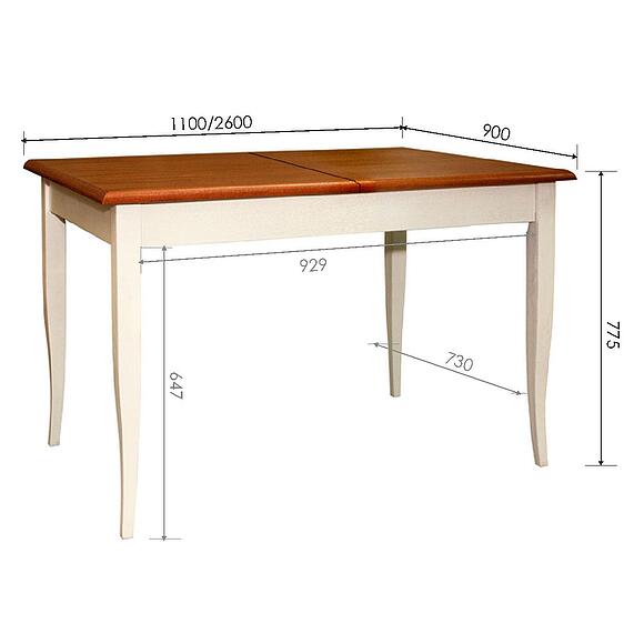 Стол обеденный «Альт» П6.490.4.24 (П490.24), Основной материал: ДСП+шпон, Цвет: Слоновая кость+медовый