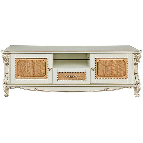 Тумба ТВ «Альба» П4.485.0.02 (П485.02с), Цвет: Слоновая кость с золочением