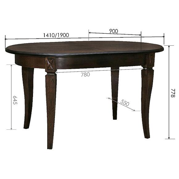 Стол «Верди» П4.487.4.02 (313.07), Основной материал: массив дуба, Цвет: Венге