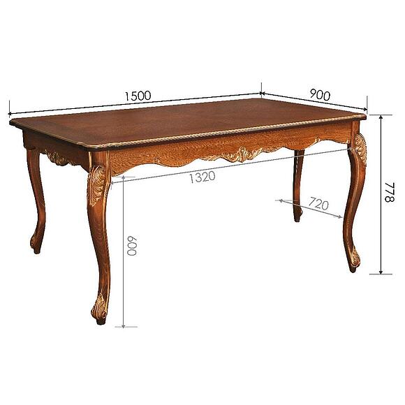 Стол «Альба» П4.485.0.01 (П498.01), Основной материал: МДФ+шпон, Цвет: Палисандр с золочением