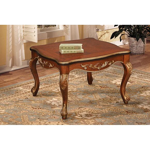 Стол журнальный «Альба» П4.485.0.04 (П497.02), Основной материал: МДФ+шпон, Цвет: Палисандр с золочением