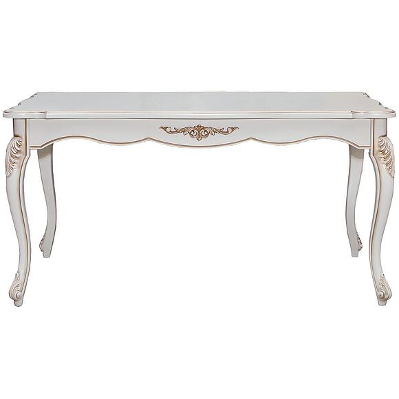 Стол обеденный «Алези» П1.350.4.07 (П353.07), Основной материал: массив дуба, Цвет: Слоновая кость с золочением (stol_alezi_3_p353_07_slon_kost_zoloto_2.jpg) Стол обеденный «Алези» П1.350.4.07 (П353.07), Основной материал: массив дуба, Цвет: Слоновая кость с золочением